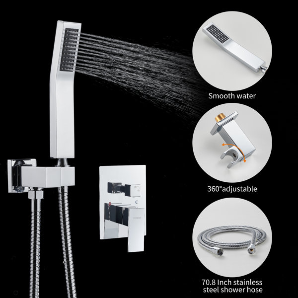 Cobbe 10" Rainfall Shower Head Complete Shower System with Roughin